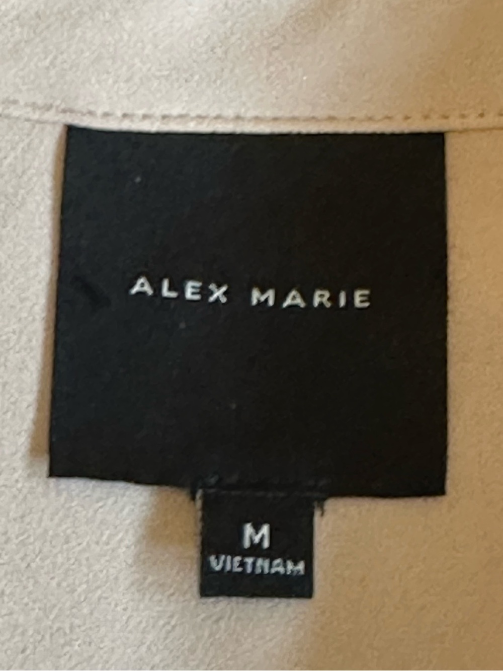 Alex Marie | Beige Minimalist Neutral Button Down Long Sleeve Blouse, Size M - Picture 4 of 7